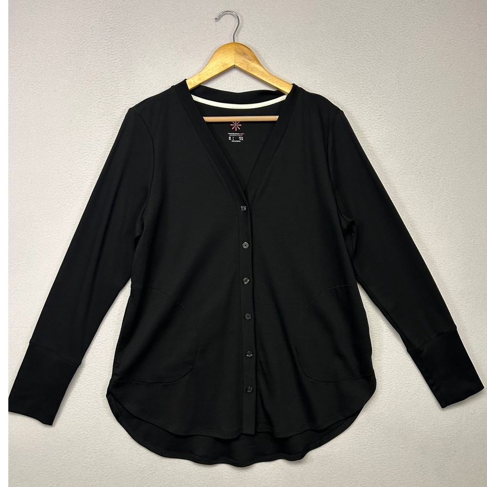 Minimalist Isaac Mizrahi Live! Essentials Womens Large Black Button Cardigan